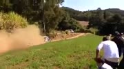 Spectator Gets Hit By A Stone During A Rallye.