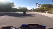 Speeding rider falls