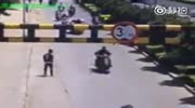 Ball causes scooter rollover