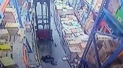 Storage Worker Falls From A Great Height Onto The Concrete Floor And Convulses