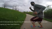Cyclist hits running dude in headphones