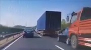 Truck Rear Ends A Car Crushing All His Occupants To Death