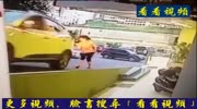 Woman falls on concrete after being hit by car