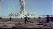 Color footage of soldiers being exposed to high levels of radiation