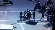 Rider beats scooter girl after accident