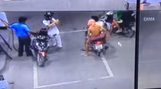 Moped Rider Gets Ass Kicked