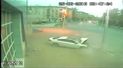 Car Plows Into a Pole