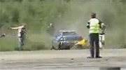 Drifting Car Crushes Innocent Bystanders