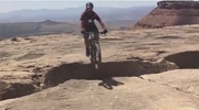 Cyclist Nearly Falls Into The Abyss