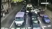 Bus cleans the road