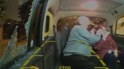 Shocking Footage Of A Taxi Carrying An Elderly Couple Is Attacked By Thugs Throwing Rocks