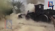 Moment when iraqi armored vehicle gets direct mortar hit