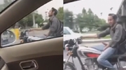 Motorbiker Rides His Bike With A Full Erection