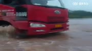 Truck drowns in flooding