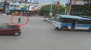 Elderly man hit by bus.