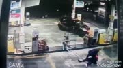 Cop car hits the robber