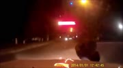 Man walking in the middle of the road gets hit