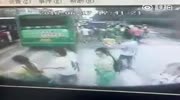 Out of control bus slams into the ppl
