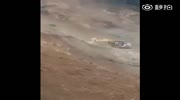 Excavator and its operator are buried alive while landslide