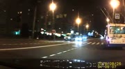 Two idiots run towards upcoming car