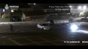 Hit and run driver sends pedestrian flying into the air.
