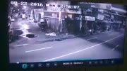 Man sitting on his bike crushed by car