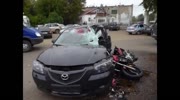 Motorcycle demolished