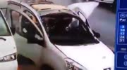 Man lights a cigarette in the car where gas leaked