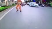 Kung Fu Cop Kicks Motorcyclist Off Bike