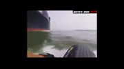 Jet Skier Almost Sucked Under Freight Ship! (Shocking)