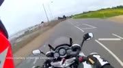 Biker crashes head on