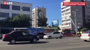 Man fights with bus driver on the top of the bus