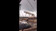 A Wow Tornado Collapses Huge Crane