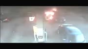 woman saves her offspring at gas station fire