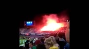 Smoking soccer spectators