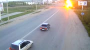 Driver Suspected Of Road Dare Walks Away From Fireball