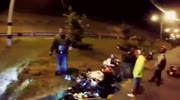 Rider Stops to Help a Fellow Biker When Another Bike Flies into Them