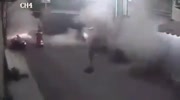 Dude throws explosives at his ex-wife and her friends