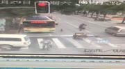 Rider gets run over by van