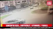 Motorcyclists Crash Into Car At Intersection
