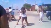 Black bitches fight after their dudes start