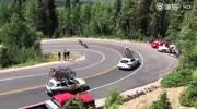 Speeding cyclist plows into the support car