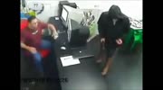 3 Robbers shooting themselves.