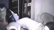 Robber gets his ass beat and thrown off train