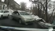 Oblivious driver Drives off cliff