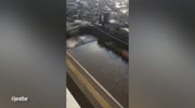 Japan Tsunami arriving up river
