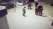 Man gets shot from a rifle on the busy street