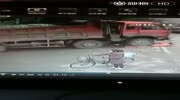 2 girls on cycle crushed by truck
