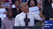 Obama snaps at Hillary Clinton crowd 'Everybody sit down, be quiet!