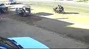 Motorcyclist and friend get run over by a truck